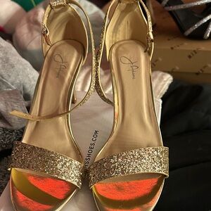 Adams Gold Glitter Heels